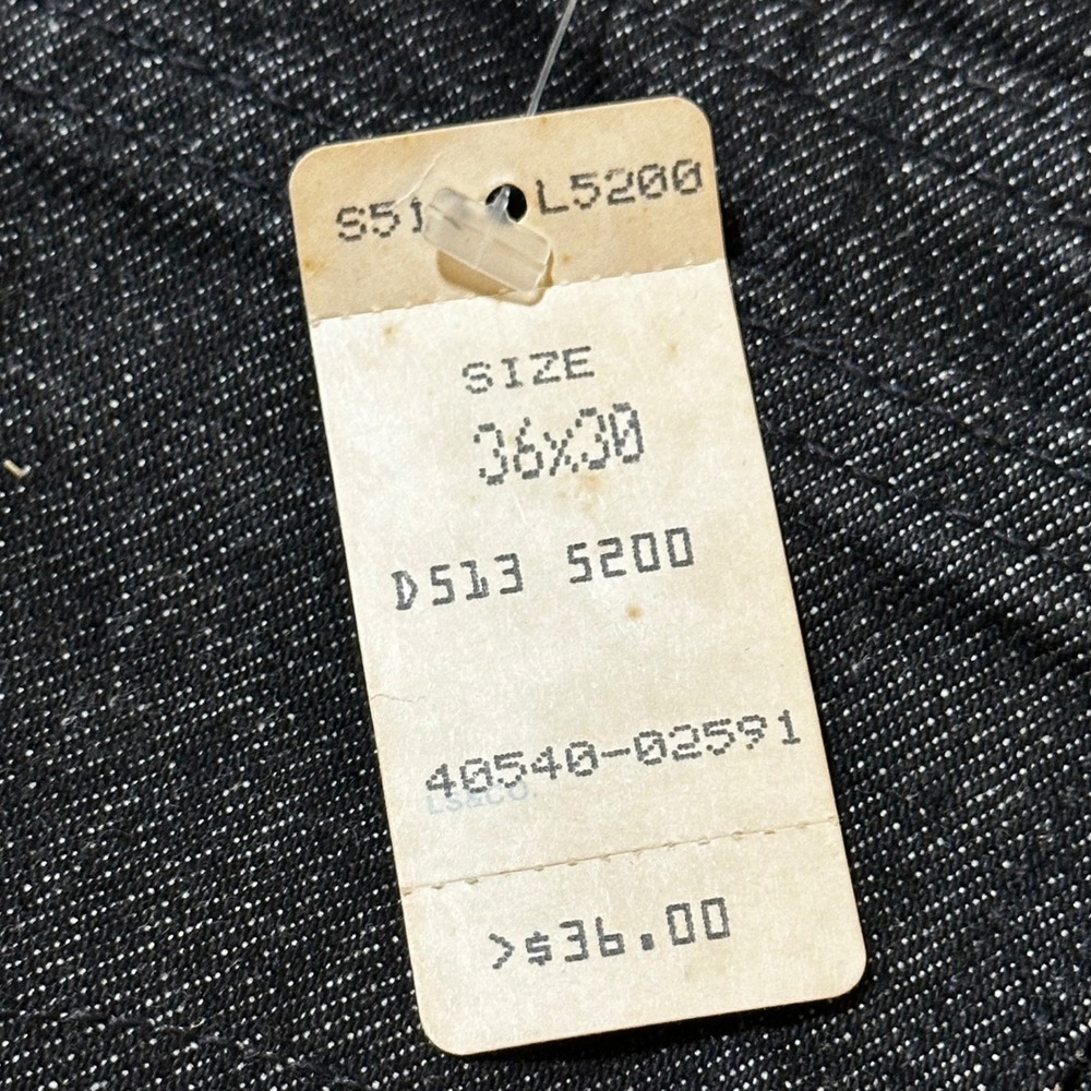 NWT Vtg 90s Levis 540 Black Jeans 36x30 USA Brown Tab Leather Patch DEADSTOCK - Picture 2 of 16